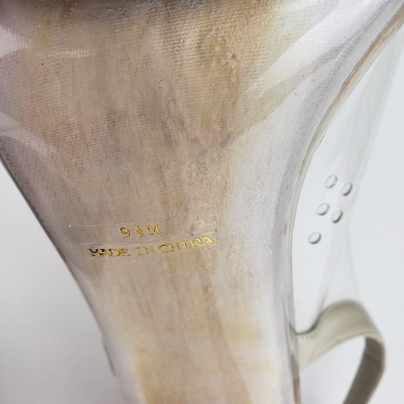 Clear Vinyl Pageant Prom Peep Toe 4.5” Heels 9.5M - Picture 10 of 11